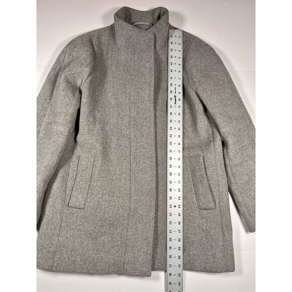 J. Crew Wool Blend Lined Stand Collar Full Zip Preppy City Coat Grey Size 14 EUC - Picture 4 of 10